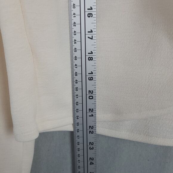 Madewell Texture & Thread Women's Crepe Wrap Crop Top Sz Large Long Sleeve Cream - Picture 12 of 14